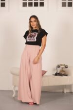 T-SHIRT PRETA ESTAMPADA COM APLICAÇÕES “YOU ARE MY FOREVER” MISS YOU