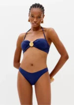 BIQUÍNI AZUL COM CONCHA DOURADA LANÇA PERFUME