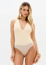 BODY BEGE COM DECOTE EM V LANÇA PERFUME - Image 3
