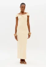 VESTIDO MIDI BEGE OMBRO A OMBRO LANÇA PERFUME - Image 3