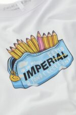 T-SHIRT BRANCA ESTAMPADO PORTA-LÁPIS IMPERIAL - Image 3