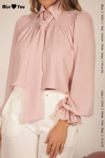 BLUSA COM LAÇO E DETALHE FRANZIDO ROSA MISS YOU - Image 2