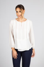 BLUSA BRANCA COM PREGAS SILVINA CAMPOS
