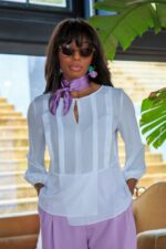 BLUSA BRANCA COM PREGAS SILVINA CAMPOS - Image 2