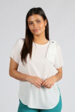 BLUSA BRANCA COM LAÇO NO OMBRO SILVINA CAMPOS
