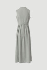 VESTIDO MIDI FLUIDO VERDE CHAMPANHE COM CINTO FERRACHE - Image 4