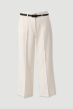 CALÇA CULOTTE BEGE COM CINTO CONTRASTE FERRACHE - Image 2