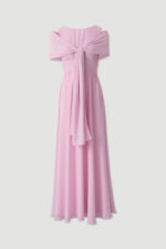 VESTIDO COMPRIDO ROSA COM ECHARPE FERRACHE
