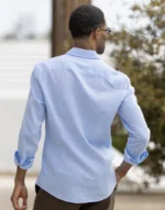 CAMISA DE LINHO GOLA ITALIANA AZUL CLARO ZOLF - Image 2