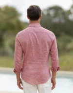 CAMISA DE LINHO GOLA ITALIANA BORGONHA ZOLF - Image 3