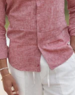 CAMISA DE LINHO GOLA ITALIANA BORGONHA ZOLF - Image 2