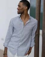 CAMISA GOLA ITALIANA DE LINHO COM RISCA VERDE ZOLF - Image 2