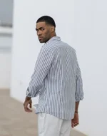 CAMISA GOLA ITALIANA DE LINHO COM RISCA VERDE ZOLF - Image 3