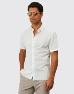 CAMISA DE LINHO MANGA CURTA GOLA ITALIANA BRANCA ZOLF - Image 2