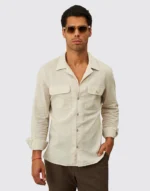 CAMISA DE LINHO COM BOLSOS BEGE ZOLF