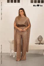 TÚNICA MALHA METALIZADA DOURADA MISS YOU