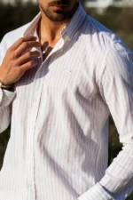 CAMISA DE RISCAS BEGE JOVITS - Image 2