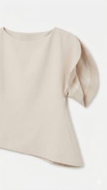 TOP ESTRUTURADO BEGE COM MANGA VOLUME PONTO CHIC - Image 2