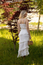 CONJUNTO BRANCO EM LINHO SAIA E TOP PONTO CHIC - Image 5