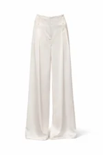 CALÇA BEGE COM PREGAS ACETINADA SAHOCO - Image 3