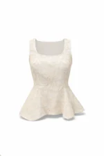 TOP BORDADO COM TEXTURA E DECOTE REDONDO CRU SAHOCO - Image 3