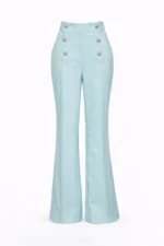 CALÇA AZUL ESTRUTURADA COM BOTÕES DOURADOS SAHOCO - Image 3