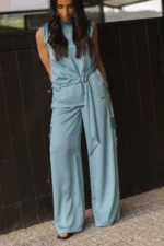 CALÇA AZUL COM BOLSOS CARGO SAHOCO