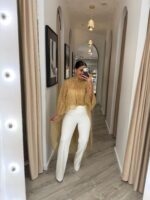 TÚNICA CAMEL SEMITRANSPARENTE EM RENDA SAHOCO