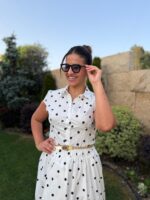 SAIA BRANCA COM BOLAS PRETAS PONTO CHIC - Image 2