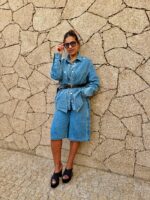 CONJUNTO DE GANGA CAMISA E CULLOTE COM APLICAÇÕES METÁLICAS PONTO CHIC