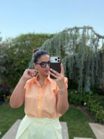 CAMISA LARANJA AOS QUADROS COM BOTÕES DECORATIVOS PONTO CHIC - Image 5