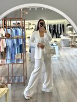 CONJUNTO BRANCO DE ALFAIATARIA PONTO CHIC