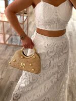 CONJUNTO BRANCO EM RENDA COM TOP E SAIA PONTO CHIC - Image 4