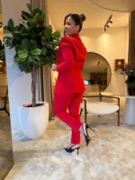 BLAZER VERMELHO ESTRUTURADO COM DETALHE DE ABA NO OMBRO IMPERIAL - Image 4