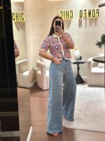 CALÇA GANGA WIDE LEG COM AJUSTE NA BAINHA PONTO CHIC - Image 2