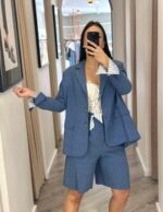 BLAZER AZUL COM EFEITO JEANS RINASCIMENTO