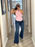 CALÇA DE GANGA AZUL FLARE PONTO CHIC