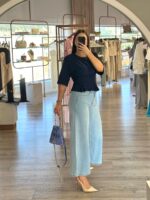 T-SHIRT AZUL MARINHO COM PINÇAS NA FRENTE E OMBREIRAS DIXIE - Image 4