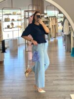 T-SHIRT AZUL MARINHO COM PINÇAS NA FRENTE E OMBREIRAS DIXIE - Image 5