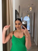 VESTIDO MALHA CANELADA VERDE COM ALÇAS DETALHE CONTAS LANÇA PERFUME - Image 6