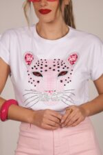 T-SHIRT BRANCA COM ESTAMPADO E APLICAÇÕES MISS YOU - Image 2