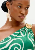 BODY VERDE ESTAMPADO HALTER COM DETALHE DOURADO LANÇA PERFUME - Image 2