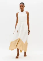 VESTIDO CRU FOLHO CONTRASTE LANÇA PERFUME