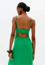 VESTIDO MIDI VERDE COM ALÇAS DE MISSANGAS LANÇA PERFUME - Image 4