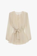 VESTIDO CRU FLUIDO COM MANGA  ABALONADA IMPERIAL - Image 5