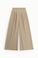 CALÇA FLUIDA BEGE COM PREGAS PLEASE - Image 2