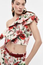 TOP FLORAL ASSIMÉTRICO COM FOLHO IMPERIAL - Image 3