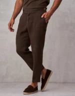 CALÇA DE LINHO CACAU COM FIVELA ZOLF
