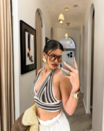 SAIA MIDI BRANCA COM CINTO EM CORDA PONTO CHIC - Image 4