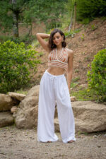 CALÇA FLUIDA BRANCA PONTO CHIC